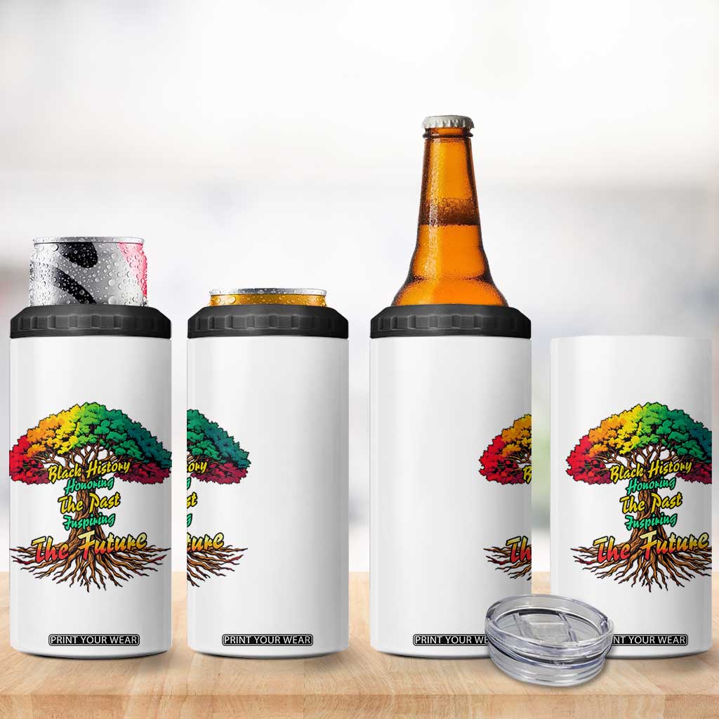 Black History Month Quote 4 in 1 Can Cooler Tumbler Inspiring The Future Honoring The Past TS12 Print Your Wear