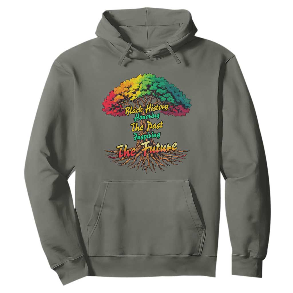 Black History Month Quote Hoodie Inspiring The Future Honoring The Past TS12 Military Green Print Your Wear