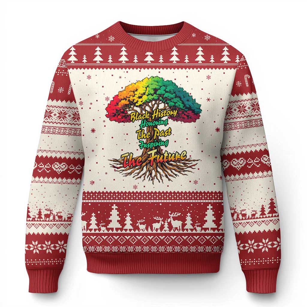 Black History Month Quote Ugly Christmas Sweater Inspiring The Future Honoring The Past TS12 Beige Red Print Your Wear