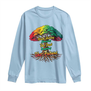 Black History Month Quote Long Sleeve Shirt Inspiring The Future Honoring The Past TS12 Light Blue Print Your Wear