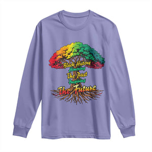 Black History Month Quote Long Sleeve Shirt Inspiring The Future Honoring The Past TS12 Violet Print Your Wear