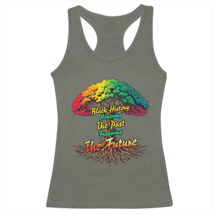 Black History Month Quote Racerback Tank Top Inspiring The Future Honoring The Past TS12 Military Green Print Your Wear