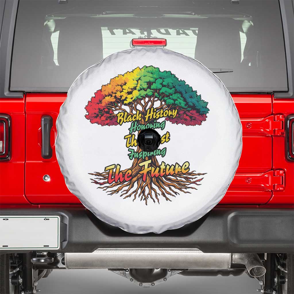 Black History Month Quote Spare Tire Cover Inspiring The Future Honoring The Past TS12 White Print Your Wear