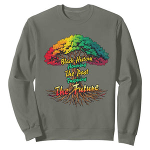 Black History Month Quote Sweatshirt Inspiring The Future Honoring The Past TS12 Military Green Print Your Wear