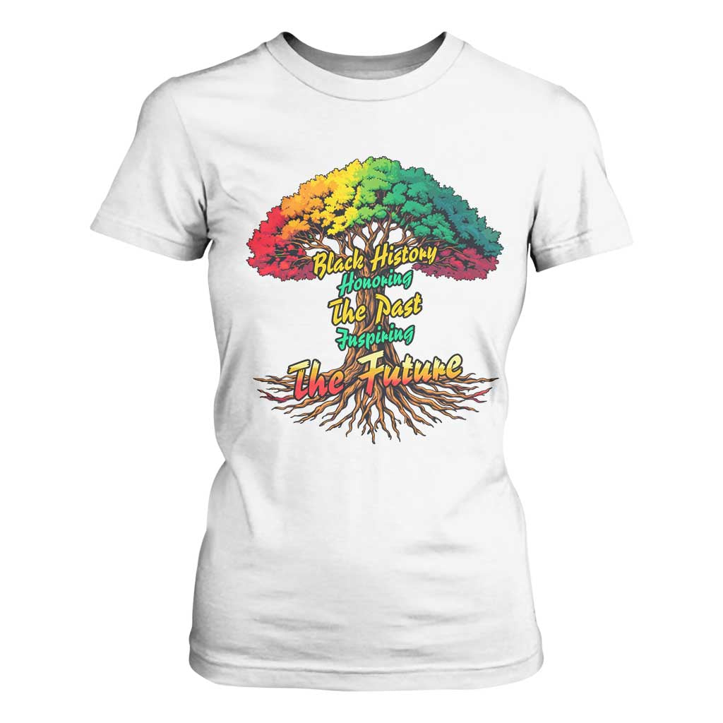 Black History Month Quote T Shirt For Women Inspiring The Future Honoring The Past TS12 White Print Your Wear