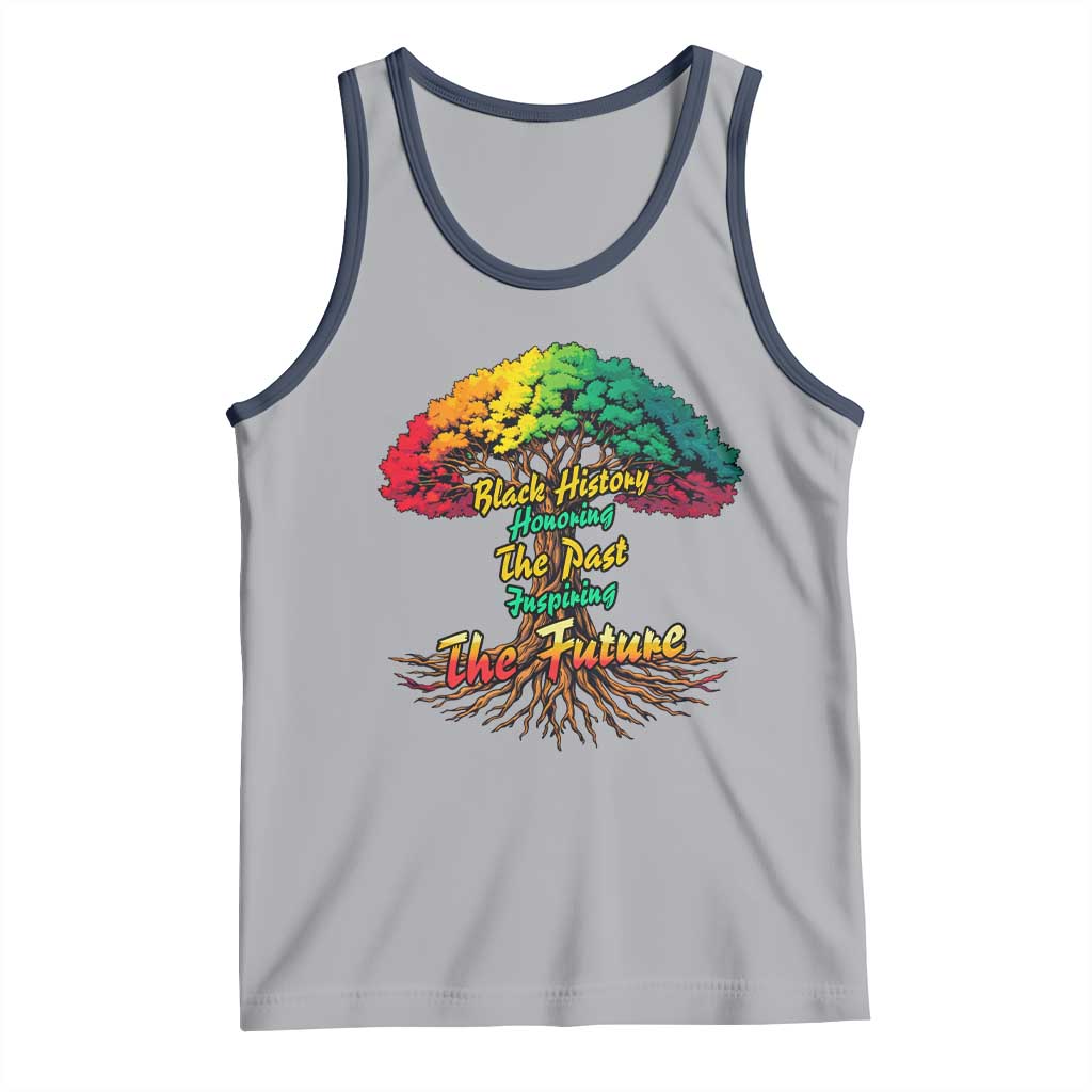 Black History Month Quote Tank Top Inspiring The Future Honoring The Past TS12 Athletic Heather Navy Print Your Wear
