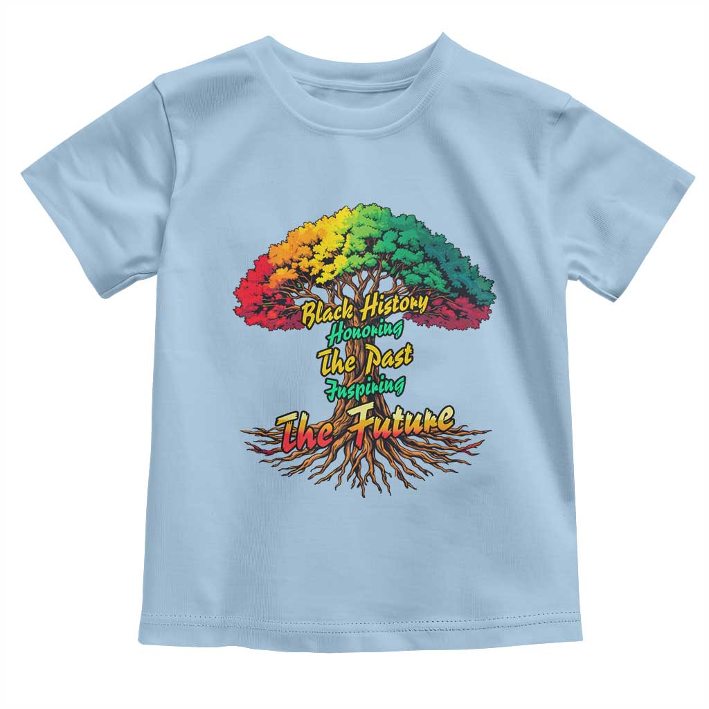 Black History Month Quote Toddler T Shirt Inspiring The Future Honoring The Past TS12 Light Blue Print Your Wear