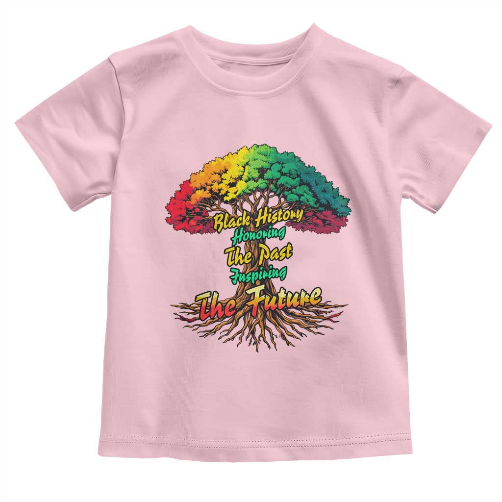 Black History Month Quote Toddler T Shirt Inspiring The Future Honoring The Past TS12 Light Pink Print Your Wear