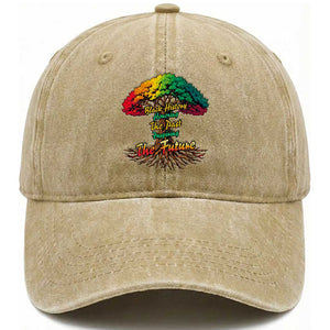 Black History Month Quote Washed Cotton Baseball Cap Inspiring The Future Honoring The Past TS12 Print Your Wear
