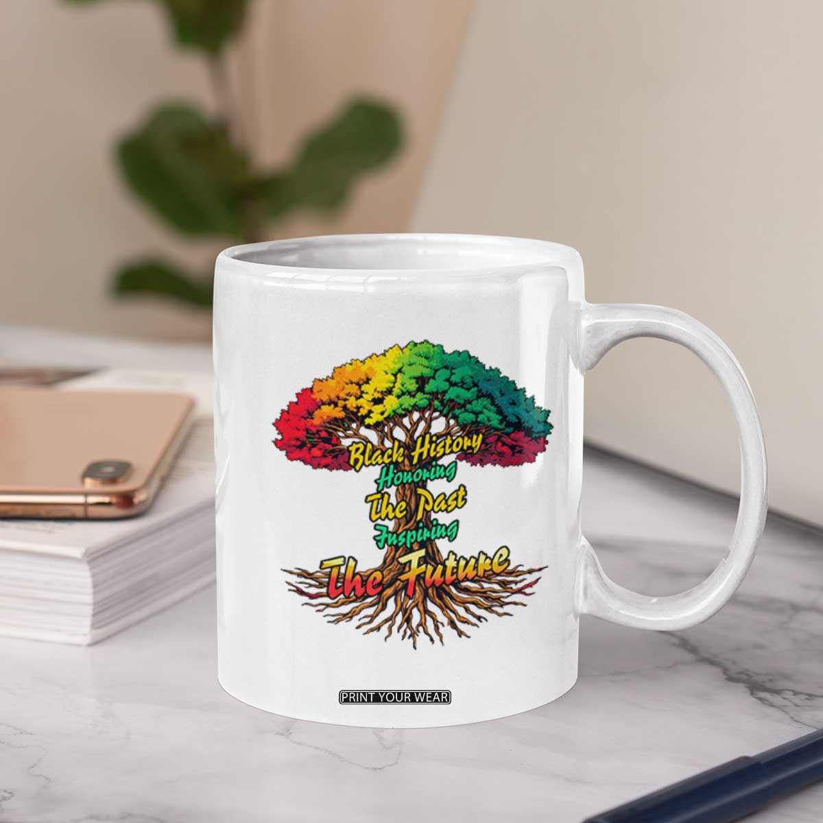 Black History Month Quote Coffee Mug Inspiring The Future Honoring The Past TS12 Print Your Wear