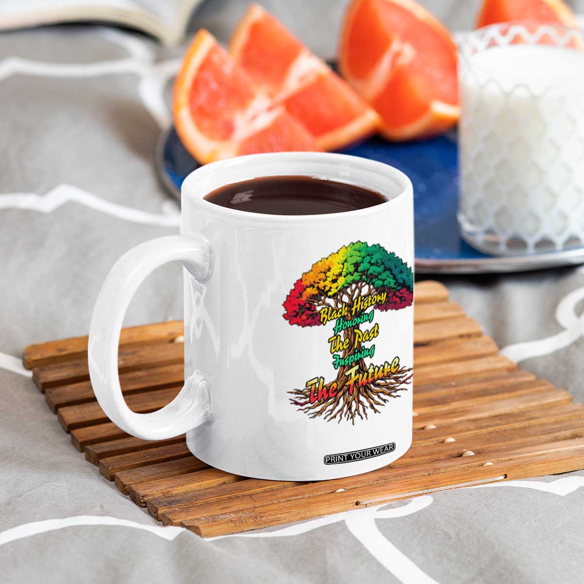 Black History Month Quote Coffee Mug Inspiring The Future Honoring The Past TS12 Print Your Wear