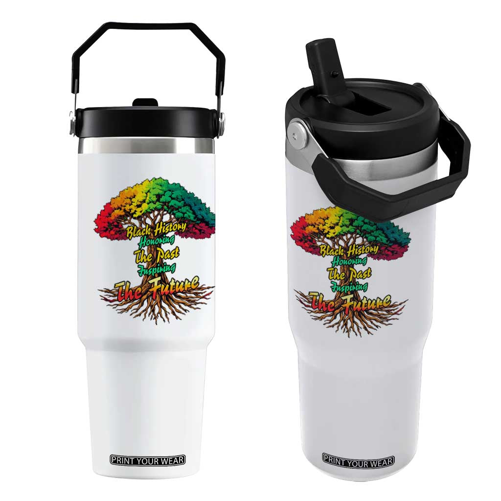Black History Month Quote Flip Straw Tumbler Inspiring The Future Honoring The Past TS12 One Size: 30 oz White Print Your Wear