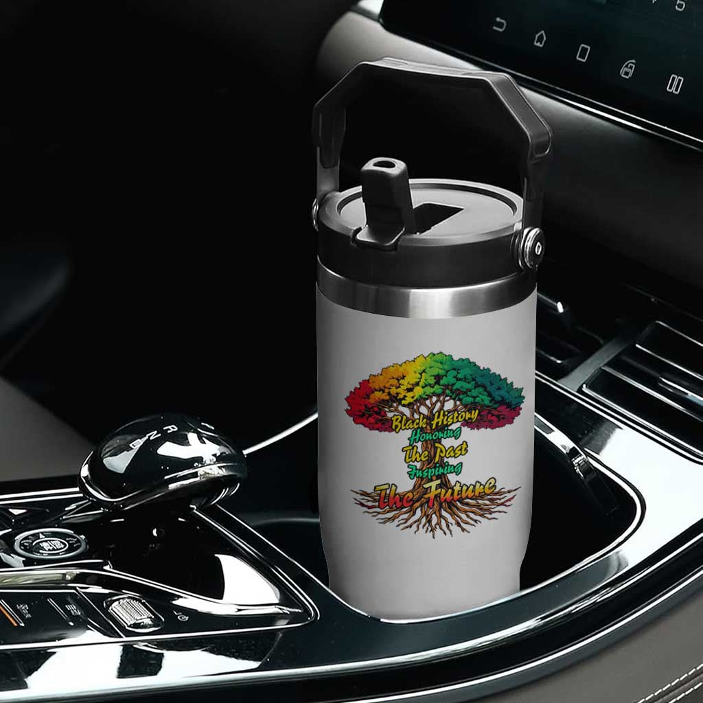 Black History Month Quote Flip Straw Tumbler Inspiring The Future Honoring The Past TS12 Print Your Wear