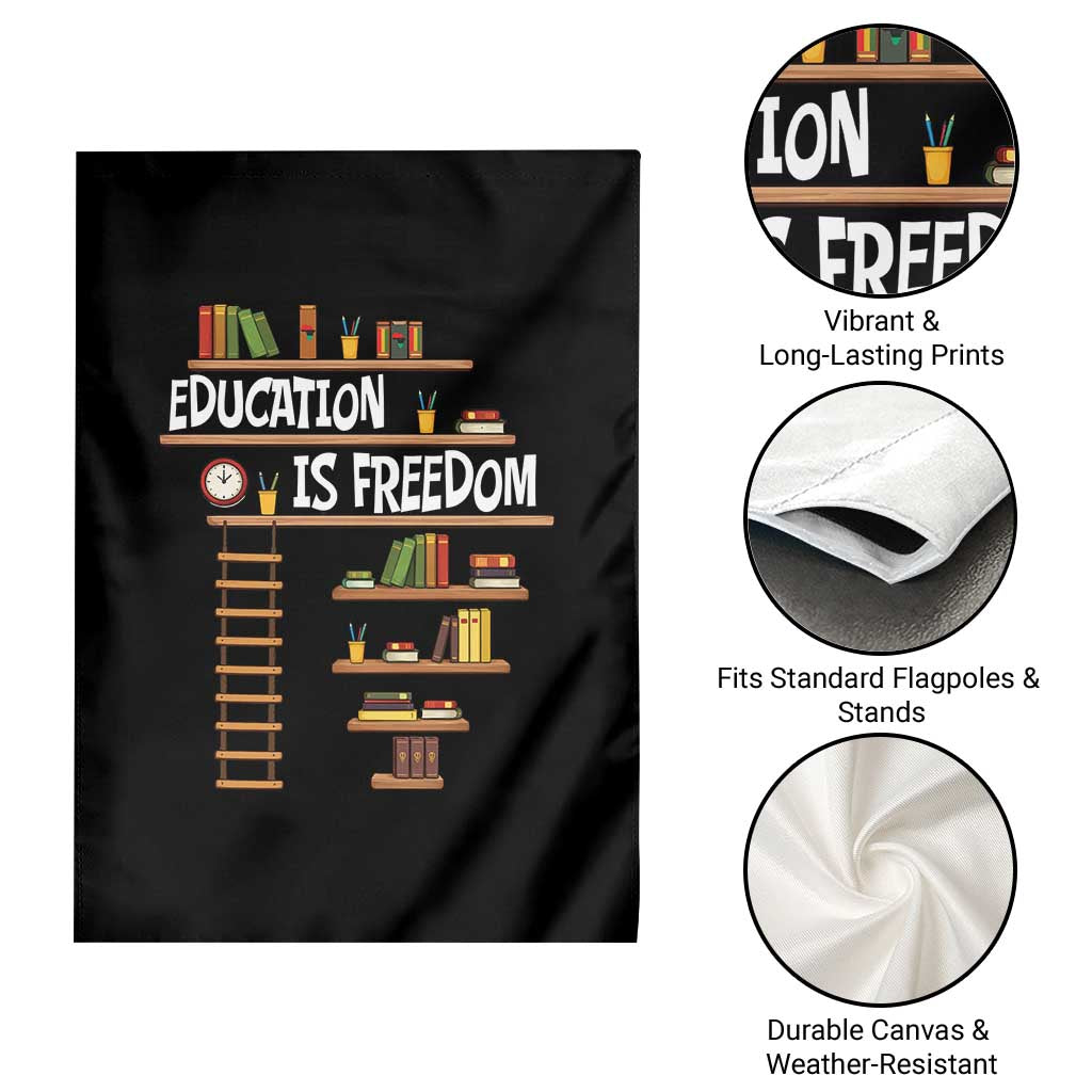 Education Is Freedom Garden Flag African American History Africa Map Books TS12 Print Your Wear
