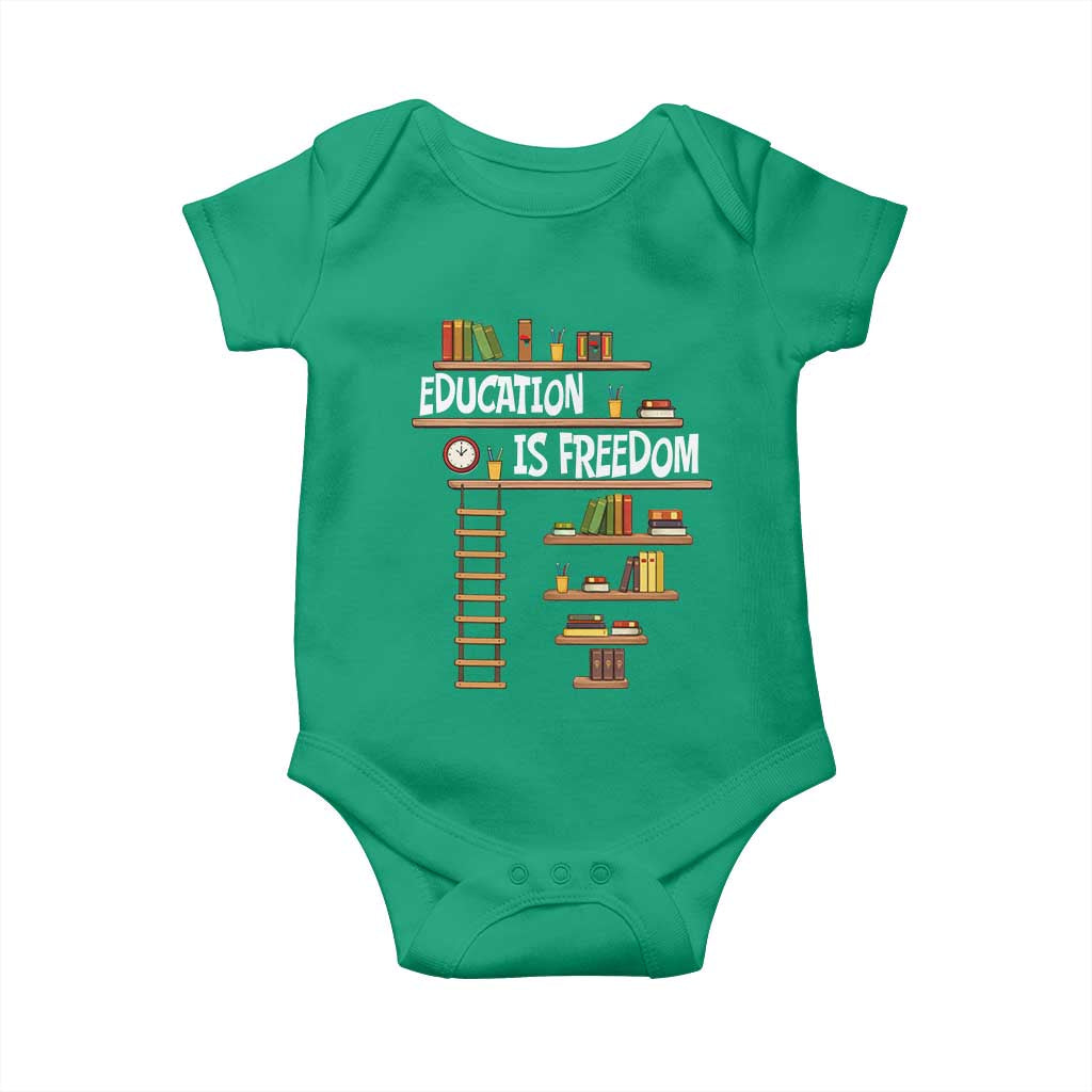 Education Is Freedom Baby Onesie African American History Africa Map Books TS12 Irish Green Print Your Wear