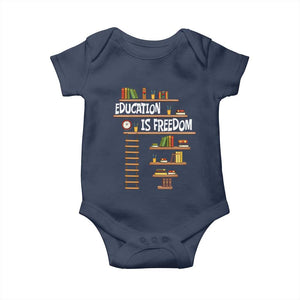 Education Is Freedom Baby Onesie African American History Africa Map Books TS12 Navy Print Your Wear