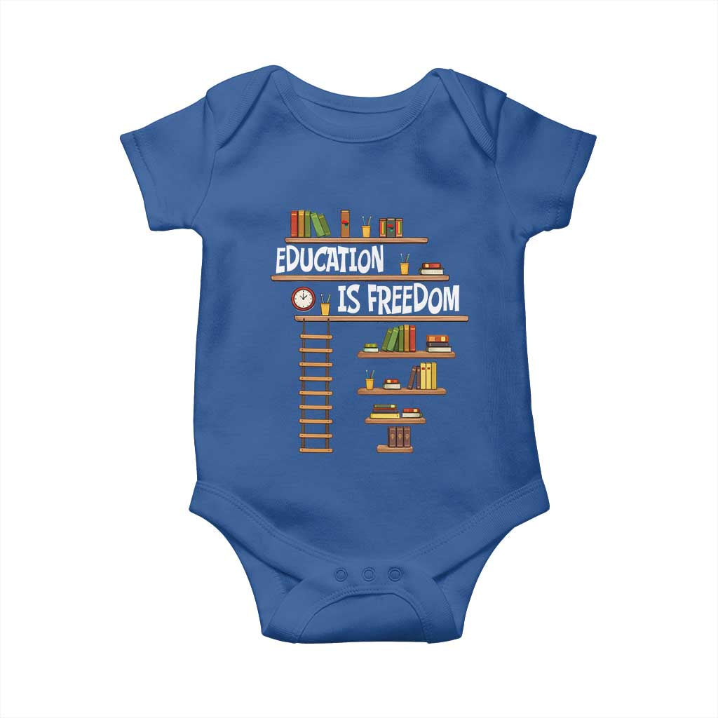 Education Is Freedom Baby Onesie African American History Africa Map Books TS12 Royal Blue Print Your Wear
