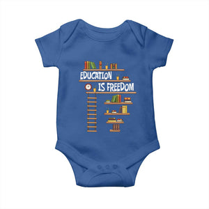 Education Is Freedom Baby Onesie African American History Africa Map Books TS12 Royal Blue Print Your Wear