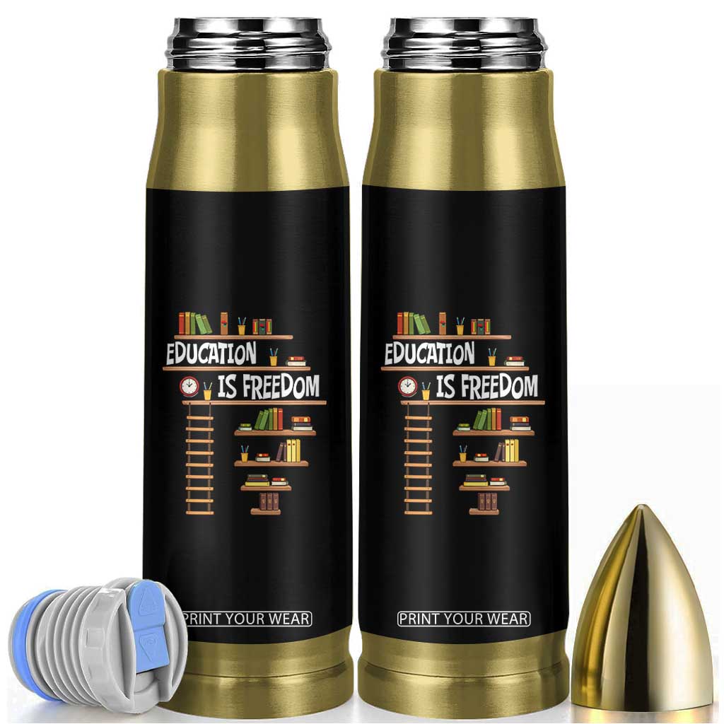 Education Is Freedom Bullet Tumbler African American History Africa Map Books TS12 Black Print Your Wear