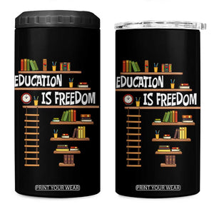 Education Is Freedom 4 in 1 Can Cooler Tumbler African American History Africa Map Books TS12 One Size: 16 oz Black Print Your Wear