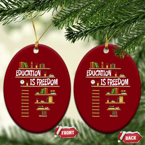 Education Is Freedom Ceramic Ornament African American History Africa Map Books TS12 Print Your Wear