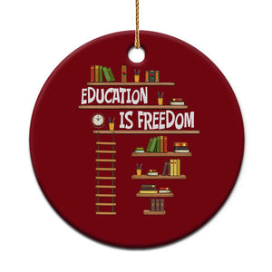 Education Is Freedom Ceramic Ornament African American History Africa Map Books TS12 1pc Red Print Your Wear