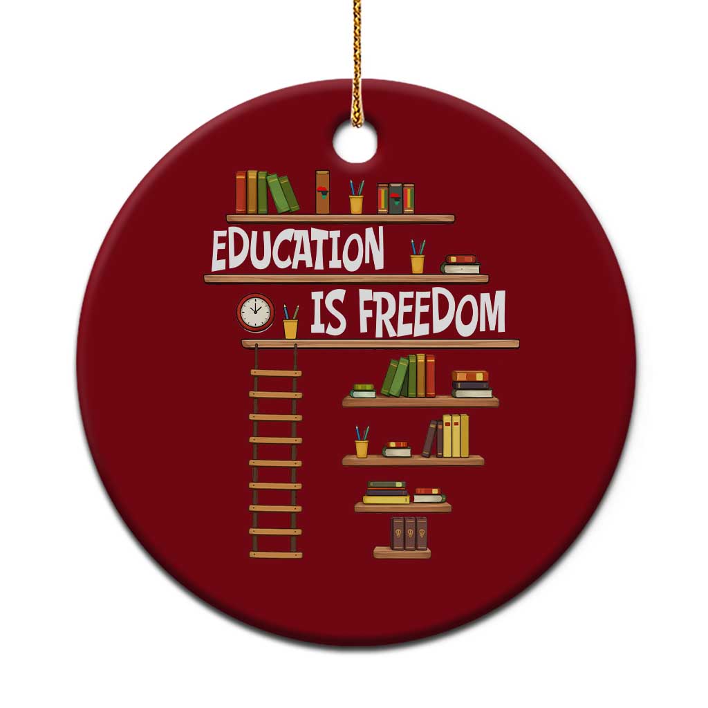 Education Is Freedom Ceramic Ornament African American History Africa Map Books TS12 1pc Red Print Your Wear