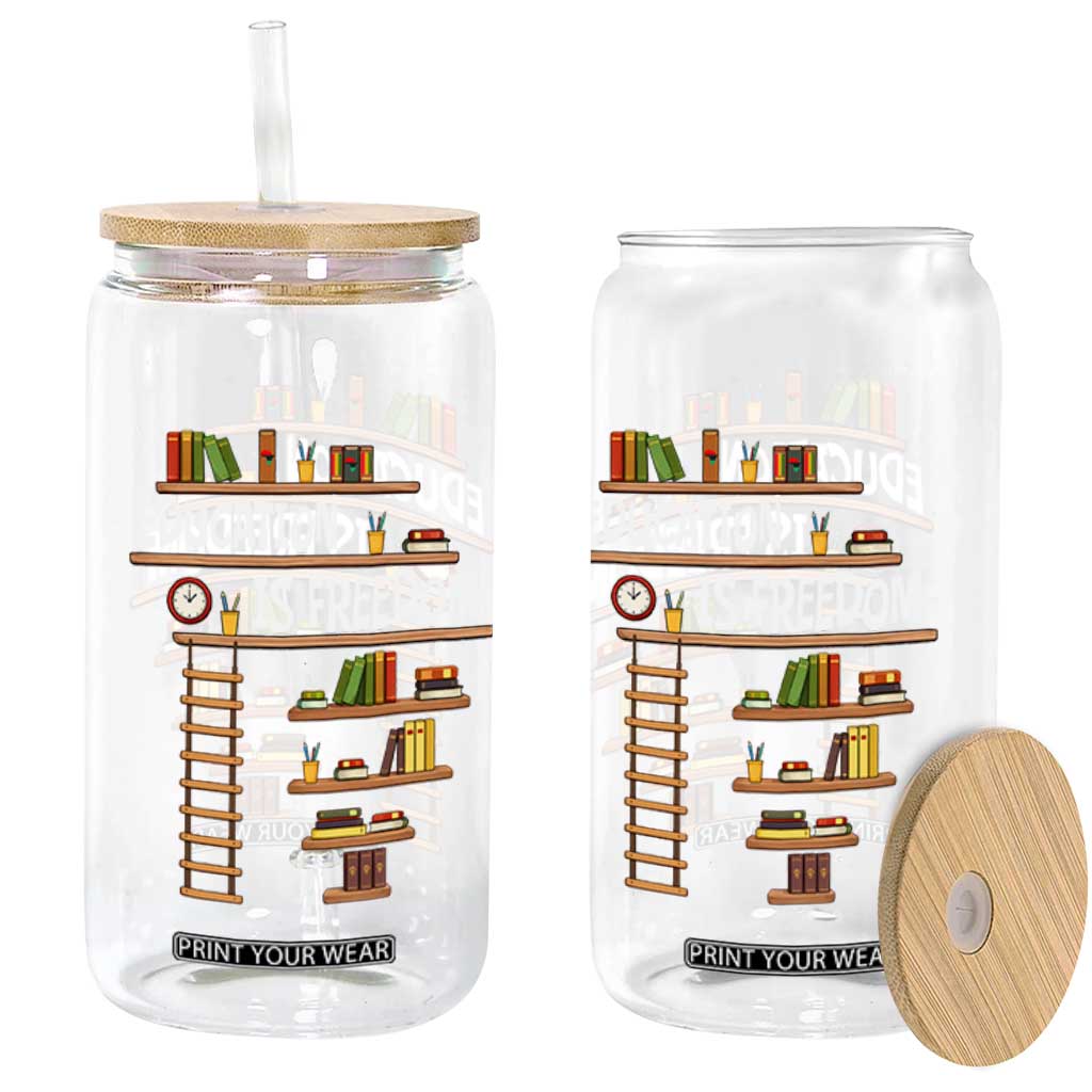 Education Is Freedom Glass Can African American History Africa Map Books TS12 Print Your Wear