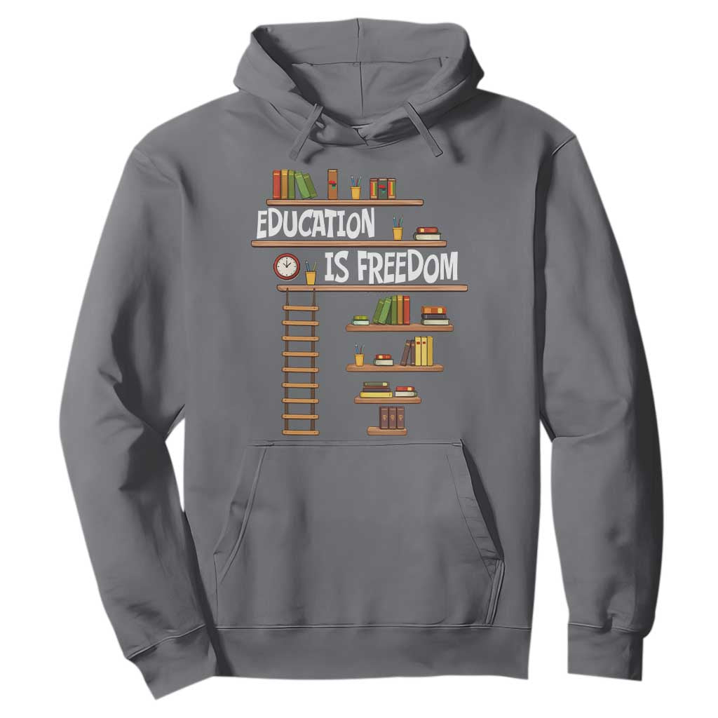Education Is Freedom Hoodie African American History Africa Map Books TS12 Charcoal Print Your Wear