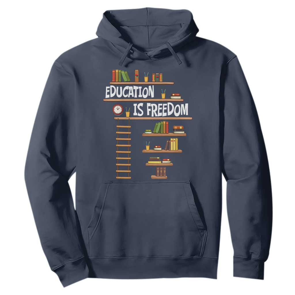Education Is Freedom Hoodie African American History Africa Map Books TS12 Navy Print Your Wear