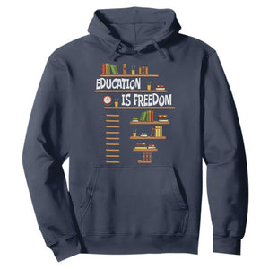 Education Is Freedom Hoodie African American History Africa Map Books TS12 Navy Print Your Wear