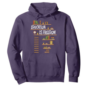 Education Is Freedom Hoodie African American History Africa Map Books TS12 Purple Print Your Wear