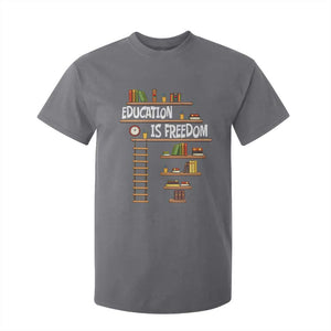 Education Is Freedom T Shirt For Kid African American History Africa Map Books TS12 Charcoal Print Your Wear