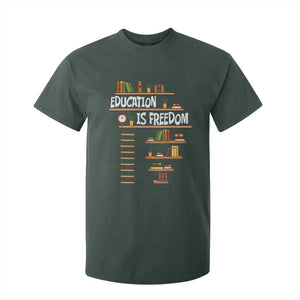 Education Is Freedom T Shirt For Kid African American History Africa Map Books TS12 Dark Forest Green Print Your Wear