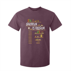 Education Is Freedom T Shirt For Kid African American History Africa Map Books TS12 Maroon Print Your Wear