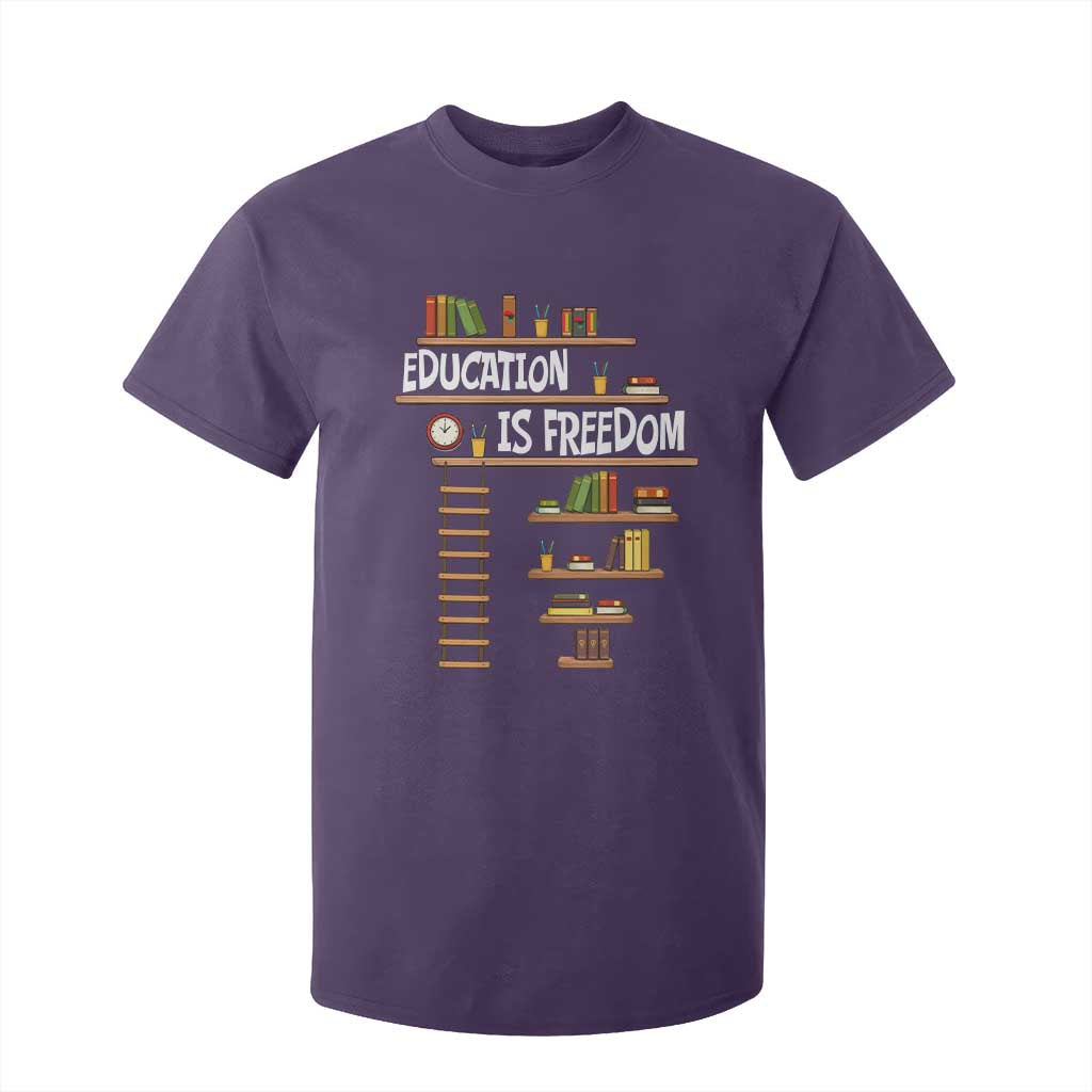 Education Is Freedom T Shirt For Kid African American History Africa Map Books TS12 Purple Print Your Wear