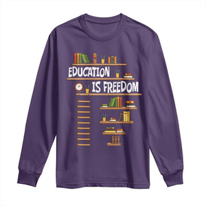 Education Is Freedom Long Sleeve Shirt African American History Africa Map Books TS12 Purple Print Your Wear