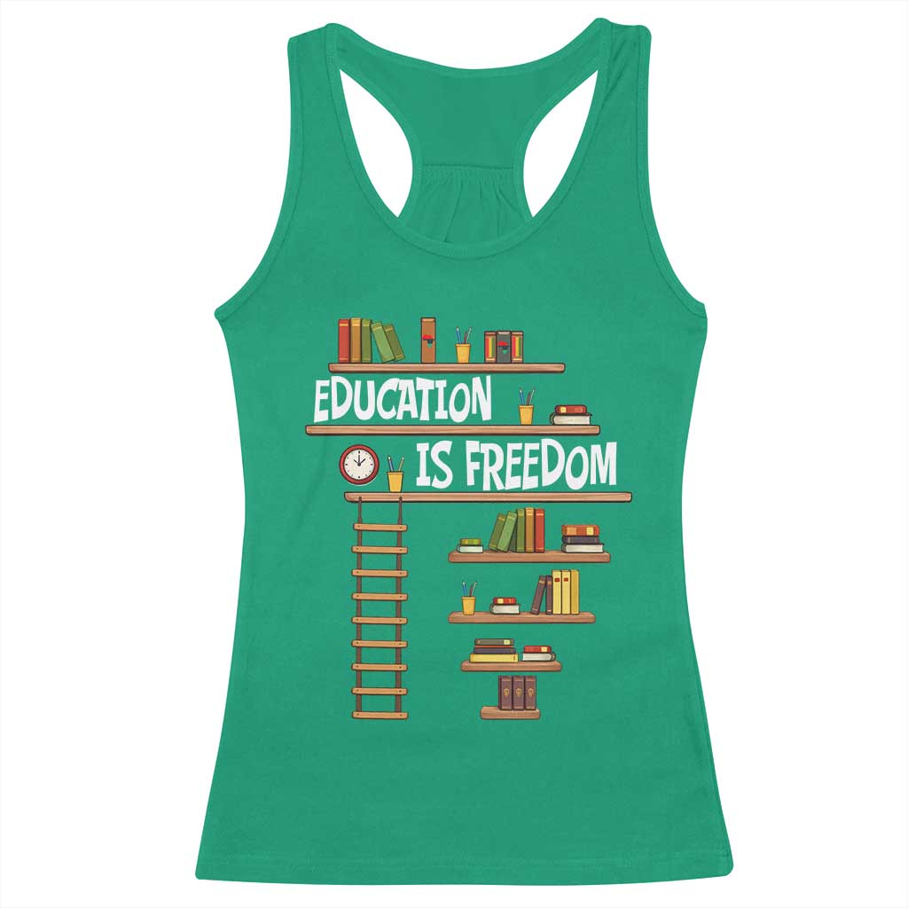 Education Is Freedom Racerback Tank Top African American History Africa Map Books TS12 Irish Green Print Your Wear