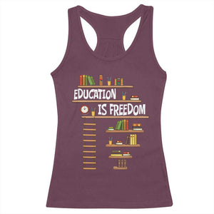 Education Is Freedom Racerback Tank Top African American History Africa Map Books TS12 Maroon Print Your Wear