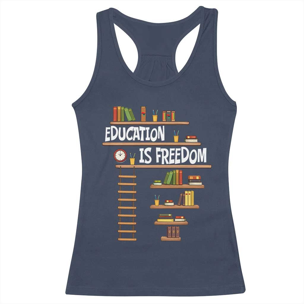 Education Is Freedom Racerback Tank Top African American History Africa Map Books TS12 Navy Print Your Wear