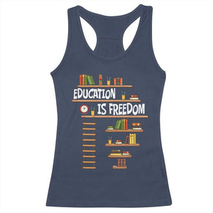 Education Is Freedom Racerback Tank Top African American History Africa Map Books TS12 Navy Print Your Wear