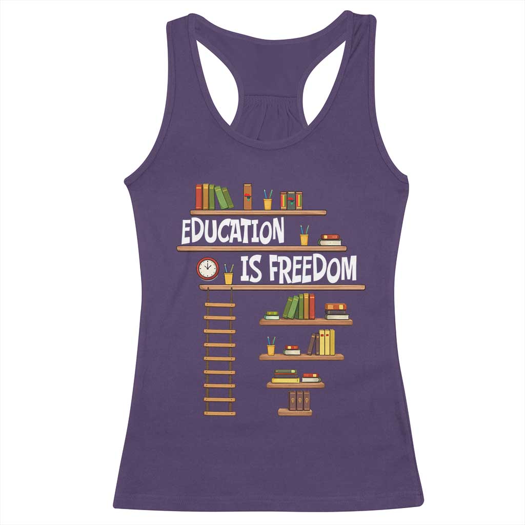 Education Is Freedom Racerback Tank Top African American History Africa Map Books TS12 Purple Print Your Wear
