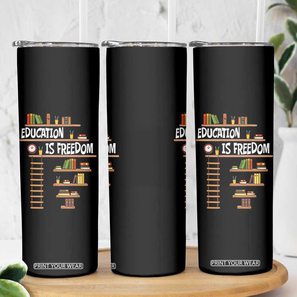 Education Is Freedom Skinny Tumbler African American History Africa Map Books TS12 Print Your Wear