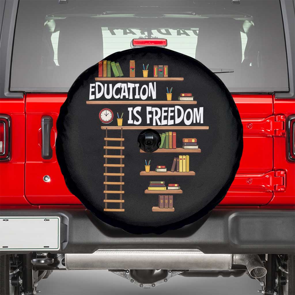 Education Is Freedom Spare Tire Cover African American History Africa Map Books TS12 Black Print Your Wear