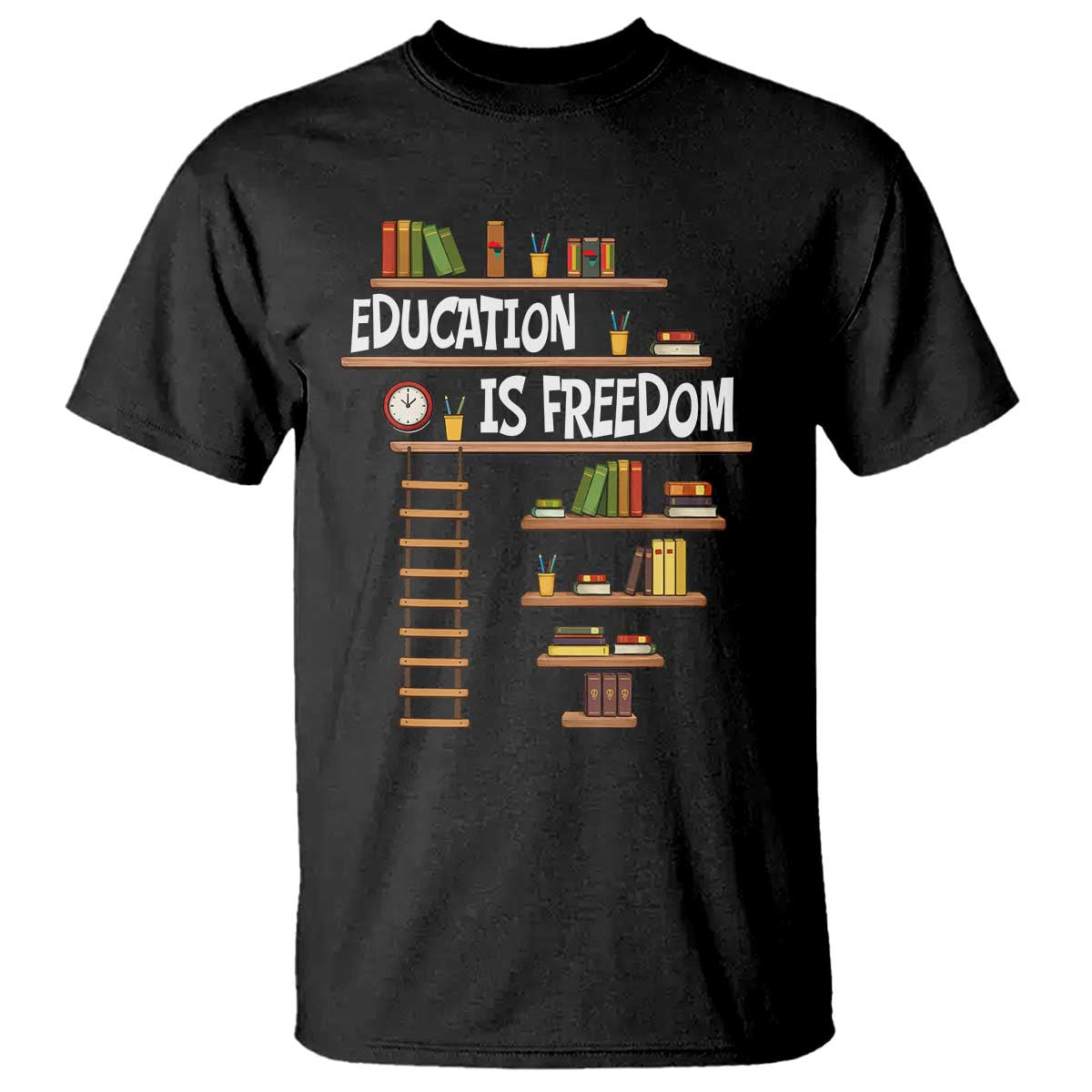 Education Is Freedom T Shirt African American History Africa Map Books TS12 Black Print Your Wear