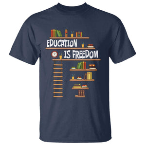 Education Is Freedom T Shirt African American History Africa Map Books TS12 Navy Print Your Wear