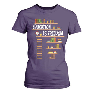 Education Is Freedom T Shirt For Women African American History Africa Map Books TS12 Purple Print Your Wear