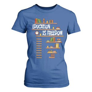 Education Is Freedom T Shirt For Women African American History Africa Map Books TS12 Royal Blue Print Your Wear