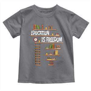 Education Is Freedom Toddler T Shirt African American History Africa Map Books TS12 Charcoal Print Your Wear