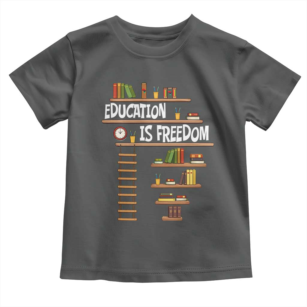 Education Is Freedom Toddler T Shirt African American History Africa Map Books TS12 Dark Heather Print Your Wear